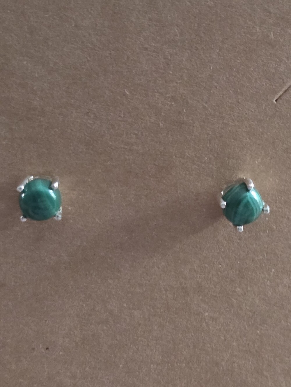 Green Malachite Stone Stud Earrings - Women Jewelry